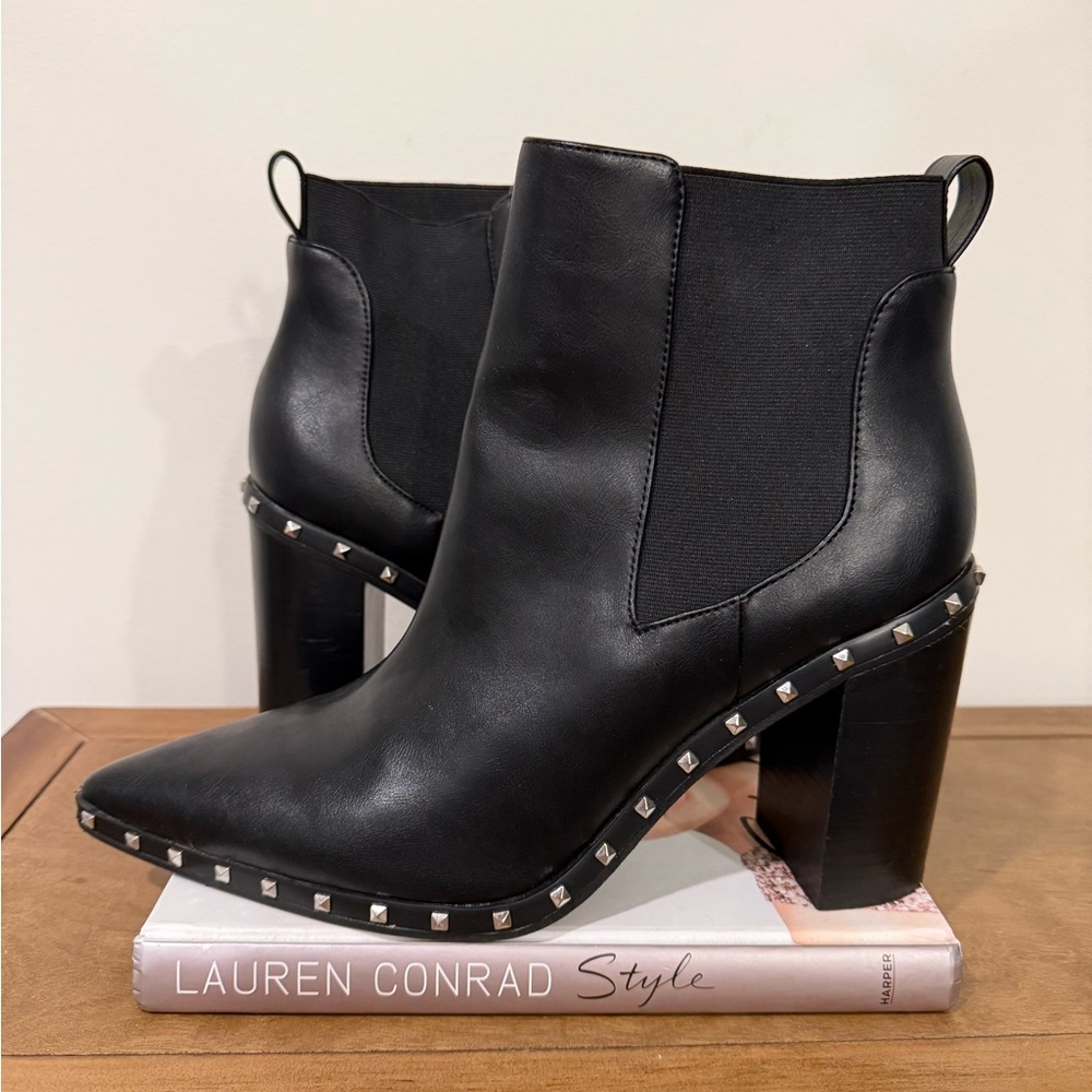 Charles By Charles David Black Studded Heeled Boots